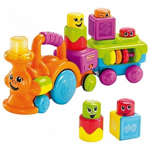 Кубики-блоки с сюрпризами Веселый паровозик Fisher-Price Кубики-блоки с сюрпризами Веселый паровозик Fisher-Price